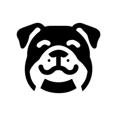 Dynamic bulldog mascot silhouette vector icon with fierce yet friendly expression. Perfect for T-shirt designs, sports team branding, and creating a strong, memorable identity.