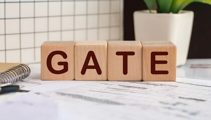 GATE Exam Wooden Cubes Display – Graduate Aptitude Test in Engineering