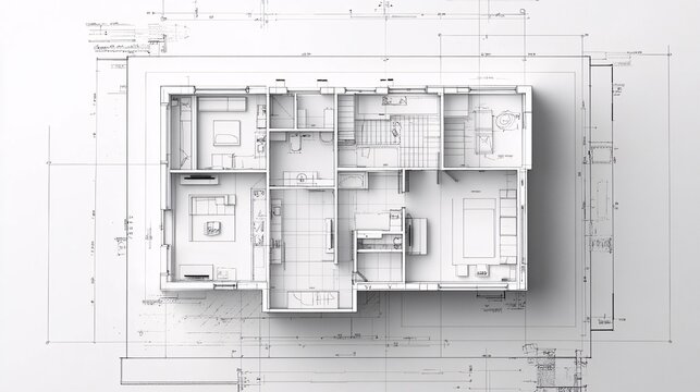 Architectural Blueprint of a Modern House Floor Plan