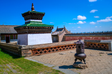 Erdene Zuu Monastery, earliest surviving Buddhist monastery in Mongolia, affiliated with Gelug sect...