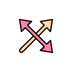 Crossed arrows vector color design editable stroke icon