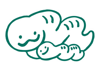 よりそう巳の親子（緑）