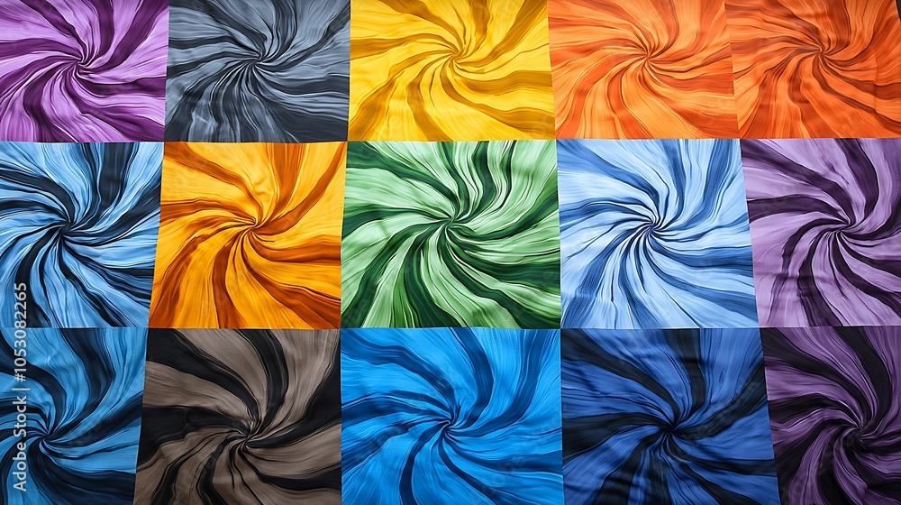 Poster vibrant swirls of color a spectacular display of dynamic textile patterns for your creative inspirat