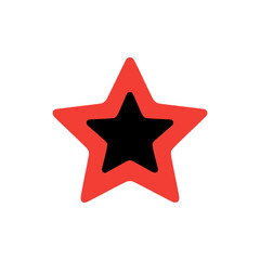 Star vector flat icon. Red and black stars symbol design.