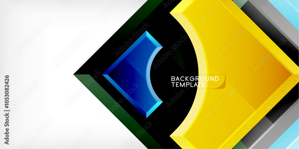 Poster geometric design abstract background - circles and triangles