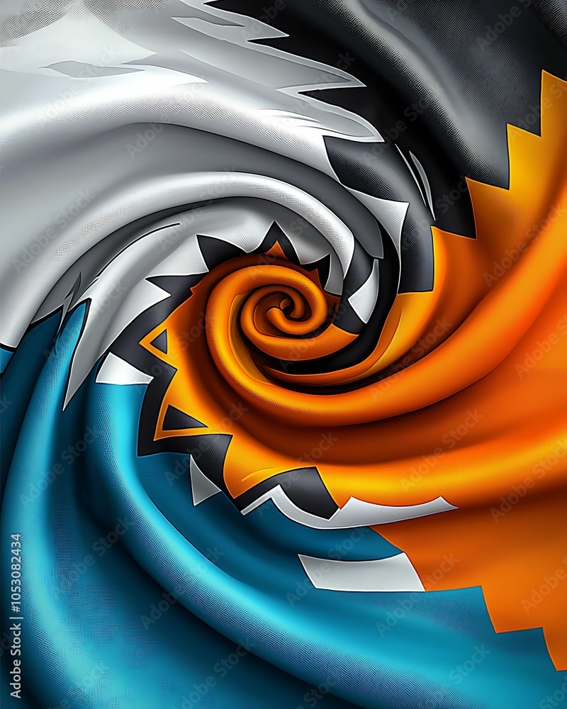 Poster vibrant swirls of color an abstract exploration of dynamic textures and patterns in a colorful fabri
