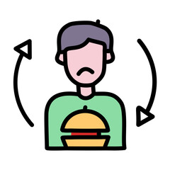 Hunger filled design editable outline icon vector illustration.