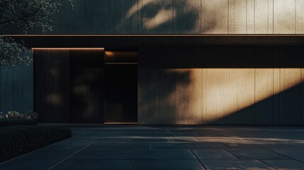 Modern Architecture with Shadows and Light Play