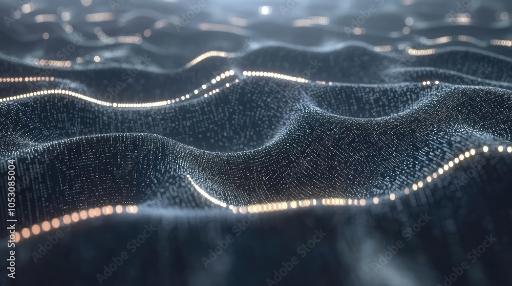 Poster ai and quantum computing system creating complex data patterns