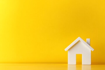 White House Model Against Yellow Background