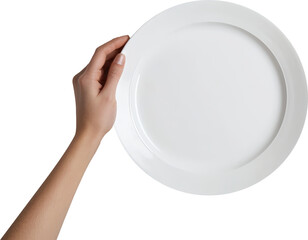 Hand holding a plate