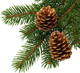 Fototapeta premium Pine cones on a branch