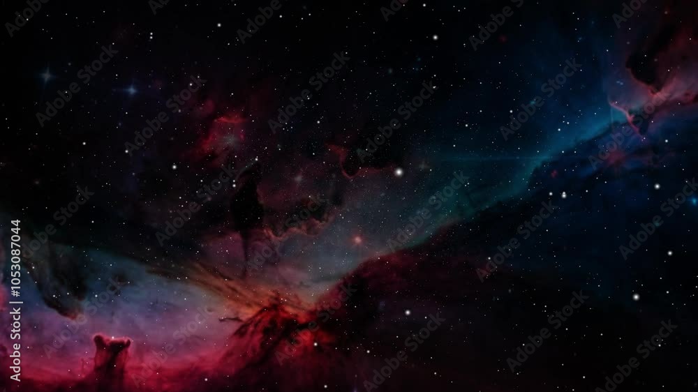 Poster cluster of stars and nebula in outer space
