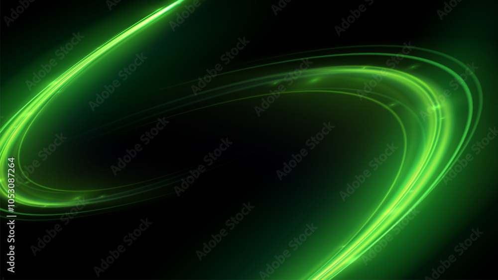 Poster curved light trail stretched upward. fast speed car. futuristic, technology pattern for banner or po