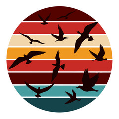 a flock of birds in flight background