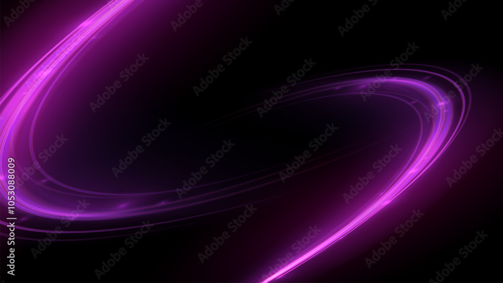Poster curved light trail stretched upward. fast speed car. futuristic, technology pattern for banner or po