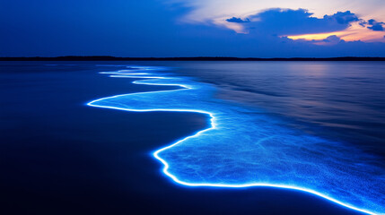 Bioluminescent Waves Light Up the Night Sky