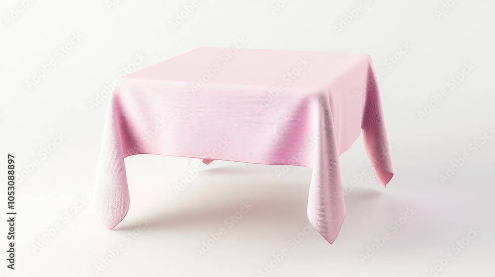 Aufkleber a simple pink tablecloth drapes elegantly over a square table, adding a soft touch to the space with