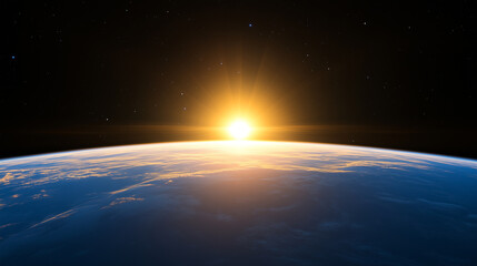 Fototapeta premium sunrise over earth