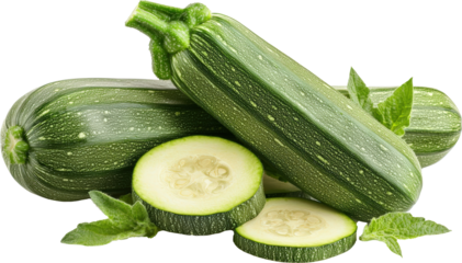 Fresh zucchini on a table.