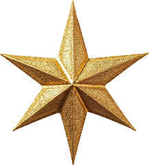 Golden star with glitter