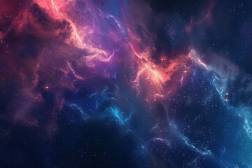 Glowing Nebula and Stars in the Cosmos