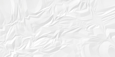 Empty White color crumple paper texture pattern abstract background. Crumpled white paper abstract shape background with space paper for texture.