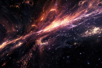 Glowing Nebula and Glimmering Stars in the Depths of Space