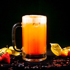 mug of beer with juice