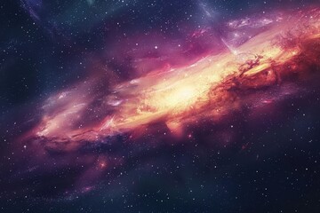 Glowing Nebula and Stars in Space