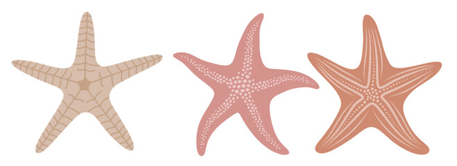 Cute starfish vector set cute cartoon style. 