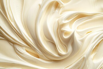 Fototapeta premium Creamy White Substance Texture with Swirls and Curves