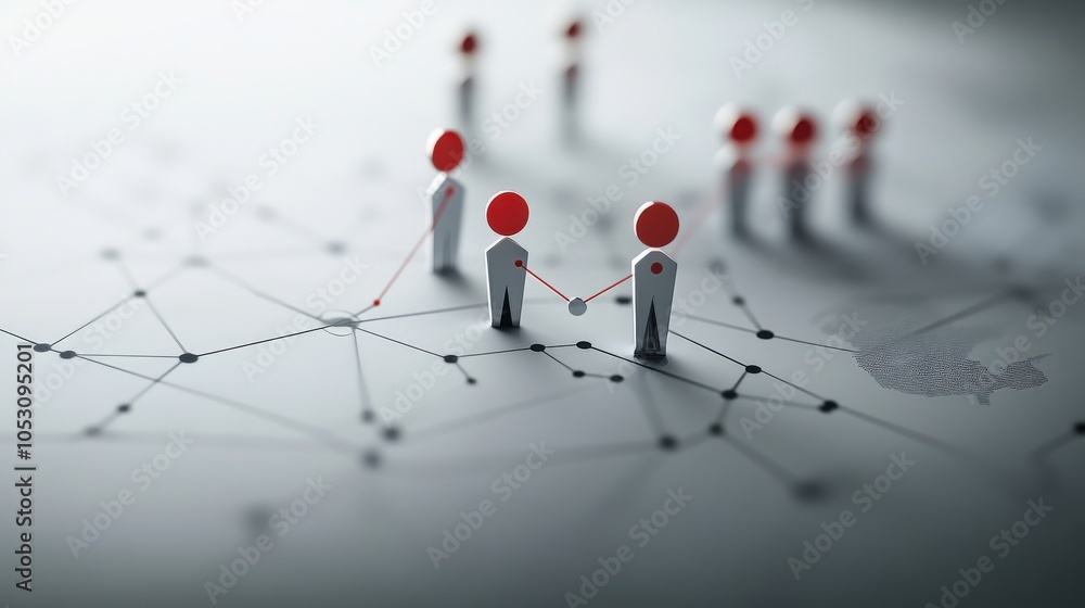 Aufkleber Connecting people through networks a visual representation of collaboration and communication