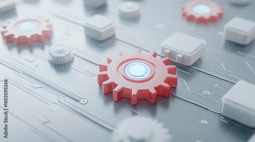 Poster Exploring the intersection of technology and industry a close-up on mechanical components