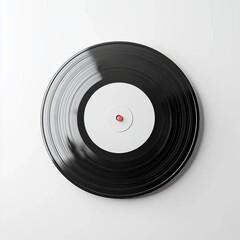 Vinyl record on white isolated background.