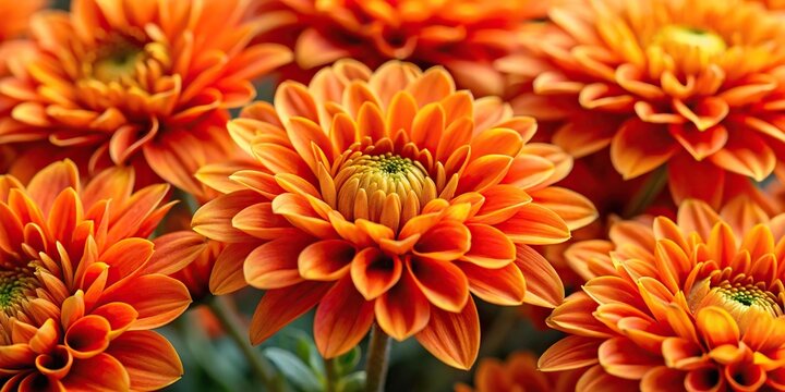 A cluster of bright orange flowers rapidly unfolding their petals in unison, blooming, colorful blooms, botanical, sprint flower, flora