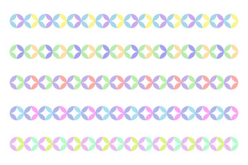 カラフルな七宝文様のライン　和柄　背景　Japanese traditional pattern