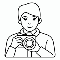 vector photographer on white background