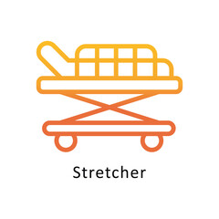 Stretcher vector Outline Gradient Design icon. Volunteering Symbol on White background EPS 10 File