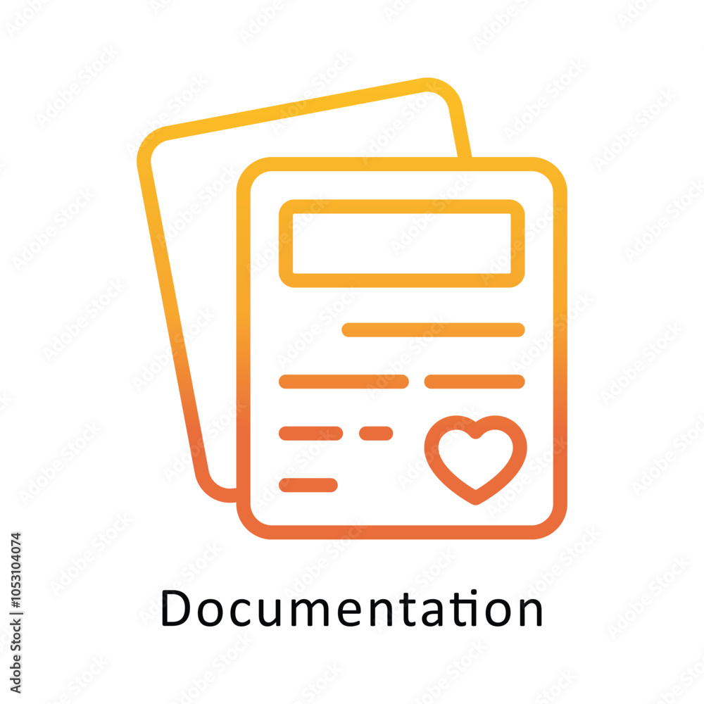 Poster documentation vector outline gradient design icon. volunteering symbol on white background eps 10 fi