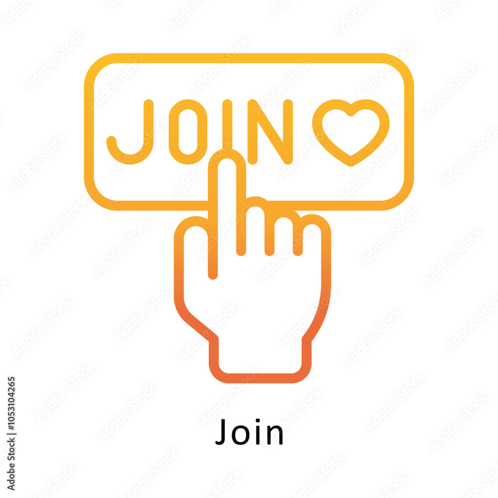 Poster join vector outline gradient design icon. volunteering symbol on white background eps 10 file