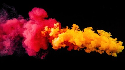 Fototapeta premium A colorful smoke trail is shown in the air