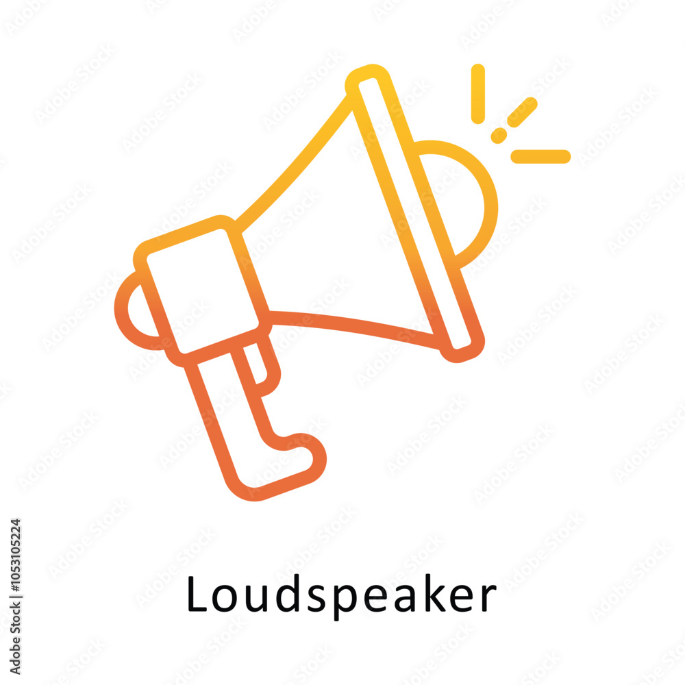 Poster loudspeaker vector outline gradient design icon. volunteering symbol on white background eps 10 file