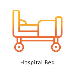 Hospital Bed vector Outline Gradient Design icon. Volunteering Symbol on White background EPS 10 File