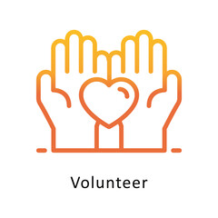 Obraz premium Volunteer vector Outline Gradient Design icon. Volunteering Symbol on White background EPS 10 File
