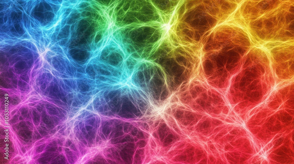 Poster abstract rainbow energy network with intertwined luminous lines