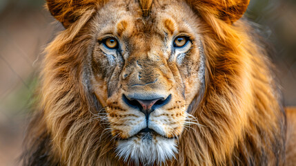Fototapeta premium Close up portrait of a majestic lion