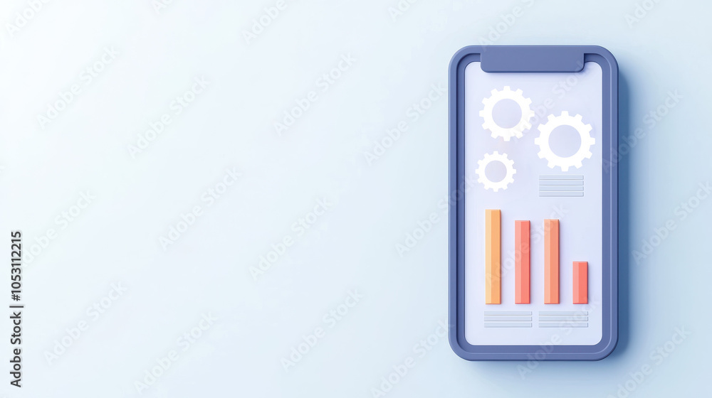 Poster modern software metrics tracking on mobile screen