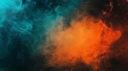 Fototapeta premium Teal orange black color gradient background, grainy texture effect, poster banner landing page backdrop design.