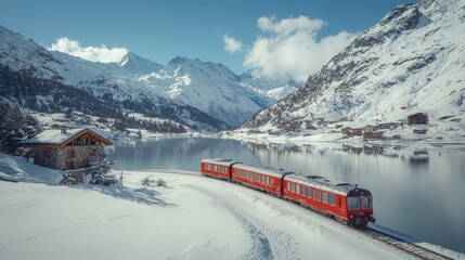 Fototapeta premium A Train Viewing Majestic Glacier